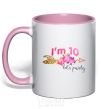 Mug with a colored handle I'm ten let's party light-pink фото