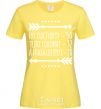 Women's T-shirt The passport says 50 cornsilk фото