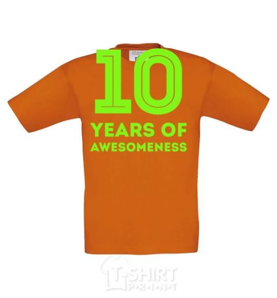 Kids T-shirt 10 years of awesomeness cornsilk фото