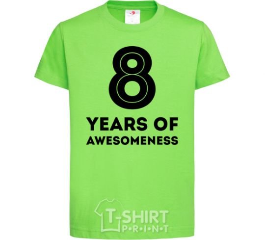 Kids T-shirt 8 years of awesomeness orchid-green фото