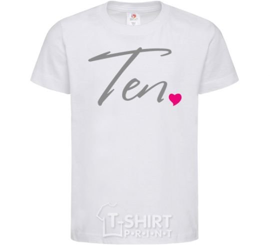 Kids T-shirt Ten heart White фото