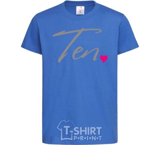 Kids T-shirt Ten heart royal-blue фото