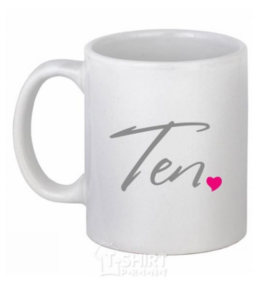 Ceramic mug Ten heart White фото