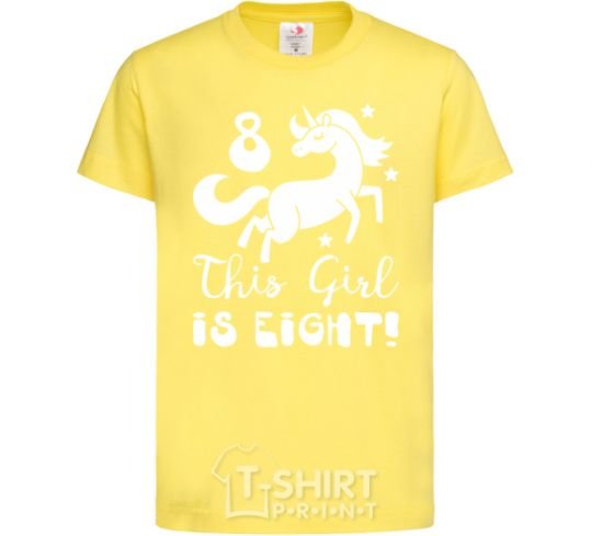 Детская футболка This girl is eight Лимонный фото