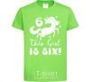 Kids T-shirt This girl is six orchid-green фото