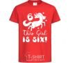 Kids T-shirt This girl is six red фото