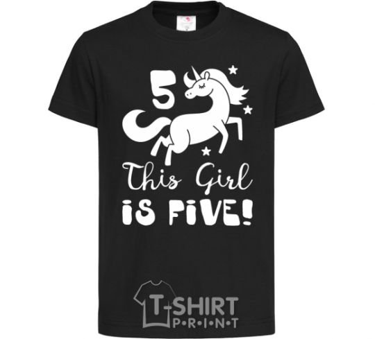 Kids T-shirt This girl is five black фото