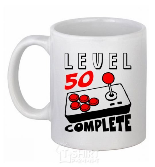 Ceramic mug Player Level 50 complete White фото