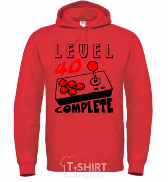Men`s hoodie Level 40 complete best player bright-red фото