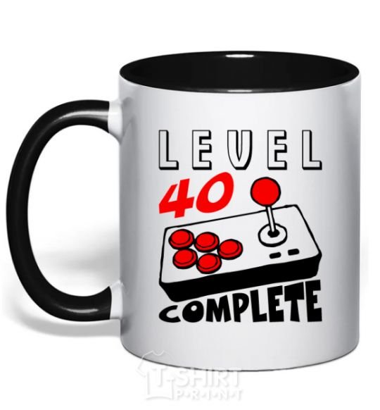 Mug with a colored handle Level 40 complete best player black фото
