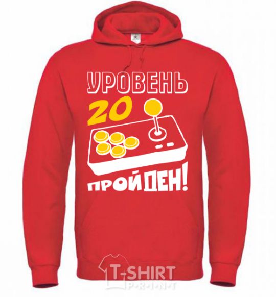 Men`s hoodie Level 20 - passed bright-red фото
