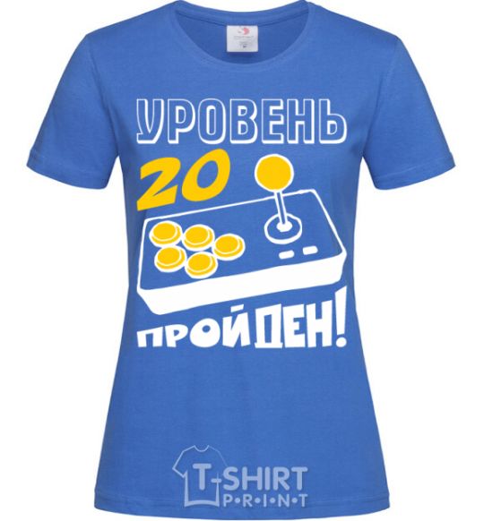 Women's T-shirt Level 20 - passed royal-blue фото