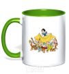 Mug with a colored handle Snow White and the Seven Dwarfs kelly-green фото