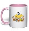 Mug with a colored handle Snow White and the Seven Dwarfs light-pink фото