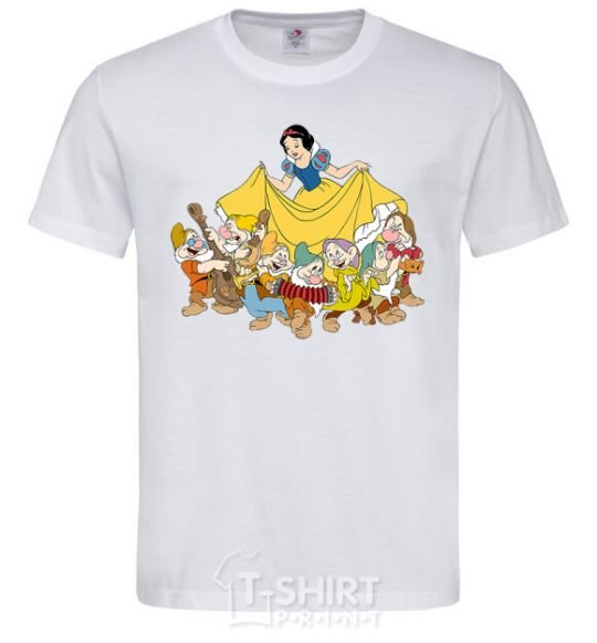 Men's T-Shirt Snow White and the Seven Dwarfs White фото