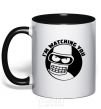 Mug with a colored handle Bender i'm watching you black фото