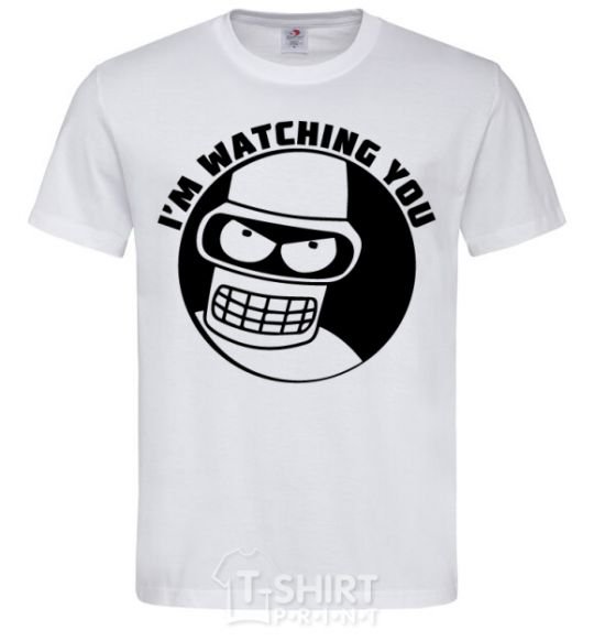 Men's T-Shirt Bender i'm watching you White фото