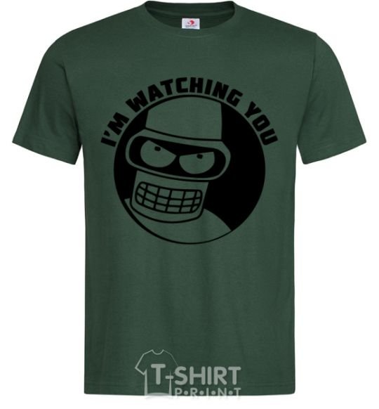 Men's T-Shirt Bender i'm watching you bottle-green фото