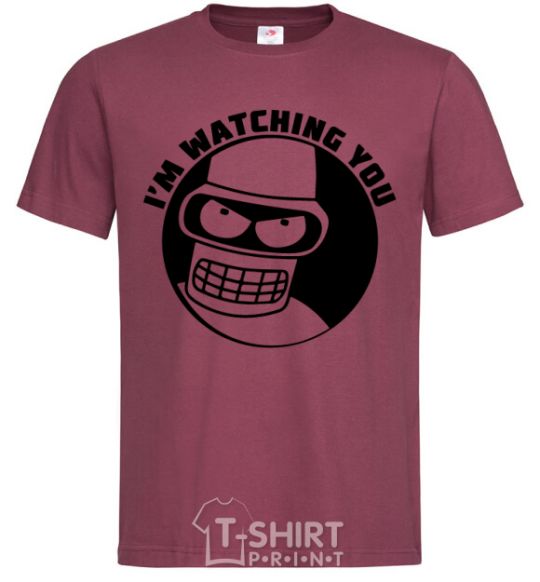 Men's T-Shirt Bender i'm watching you burgundy фото