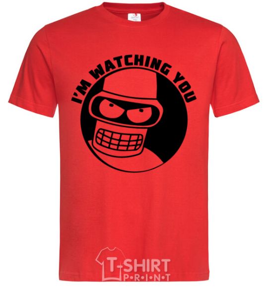 Мужская футболка Bender i'm watching you Красный фото