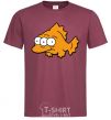Men's T-Shirt Three-eyed fish burgundy фото