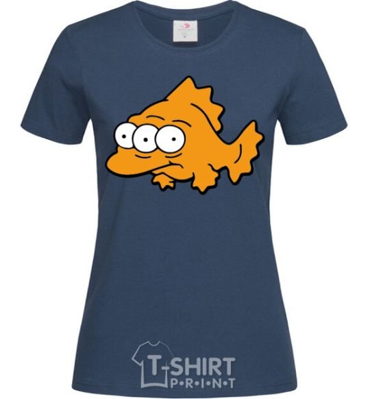 Women's T-shirt Three-eyed fish navy-blue фото