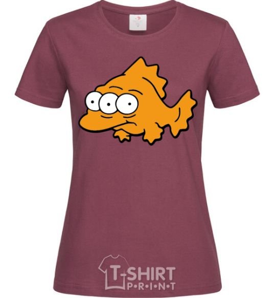 Women's T-shirt Three-eyed fish burgundy фото