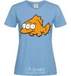 Women's T-shirt Three-eyed fish sky-blue фото