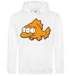 Men`s hoodie Three-eyed fish White фото