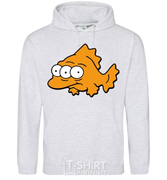 Men`s hoodie Three-eyed fish sport-grey фото