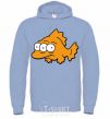 Men`s hoodie Three-eyed fish sky-blue фото