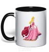 Mug with a colored handle Princess Aurora black фото