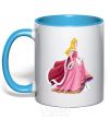 Mug with a colored handle Princess Aurora sky-blue фото