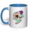 Mug with a colored handle Leela royal-blue фото