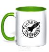 Mug with a colored handle Planet express kelly-green фото