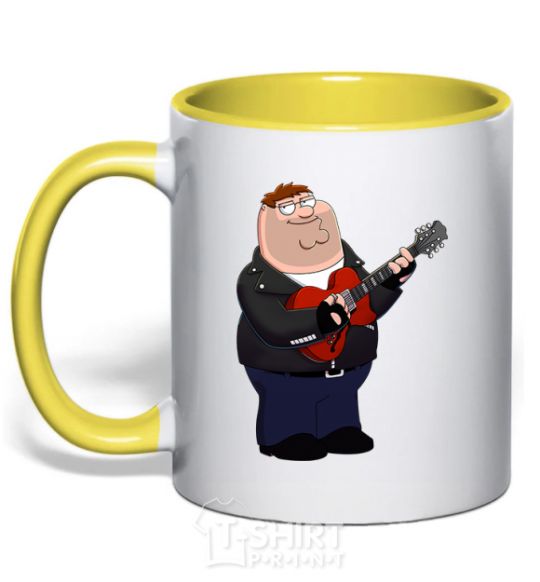Mug with a colored handle Peter Ggriffin yellow фото