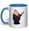Mug with a colored handle Peter Ggriffin royal-blue фото