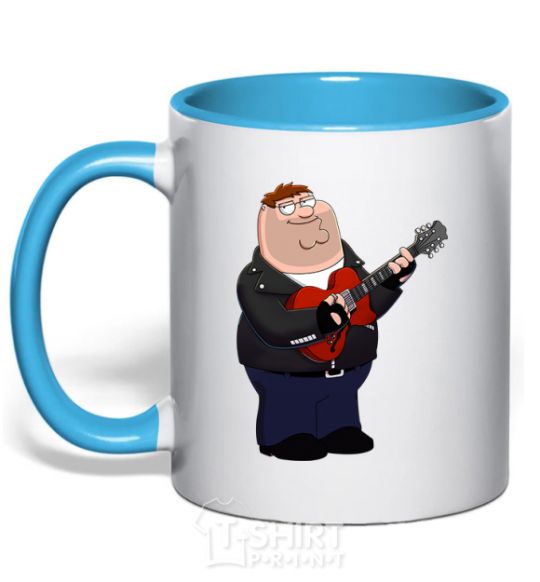 Mug with a colored handle Peter Ggriffin sky-blue фото