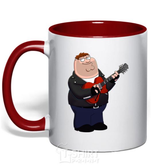 Mug with a colored handle Peter Ggriffin red фото