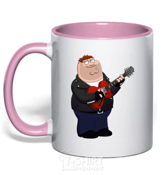 Mug with a colored handle Peter Ggriffin light-pink фото