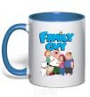 Mug with a colored handle Family guy royal-blue фото