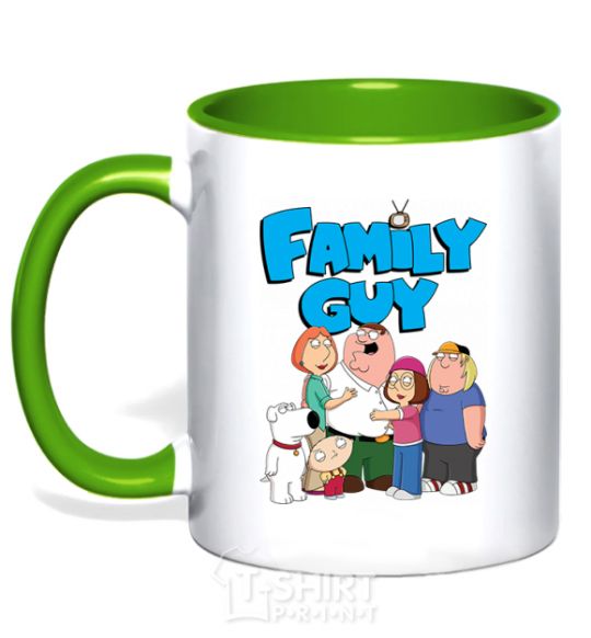 Mug with a colored handle Family guy kelly-green фото