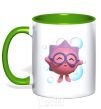 Mug with a colored handle Baby Hedgehog kelly-green фото