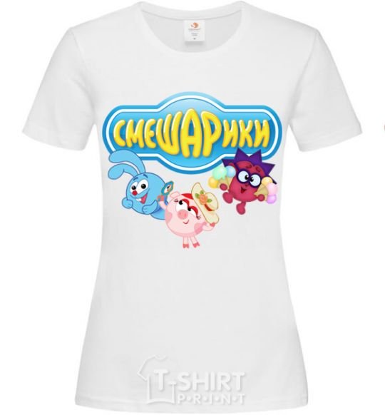 Women's T-shirt Smeshariki White фото