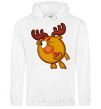 Men`s hoodie Moose White фото