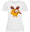 Women's T-shirt Moose with a magnifying glass White фото
