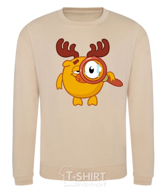 Sweatshirt Moose with a magnifying glass sand фото