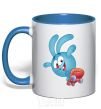 Mug with a colored handle Krosh royal-blue фото