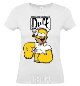 Women's T-shirt Beer makes you strong White фото