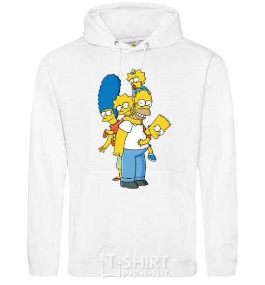 Men`s hoodie The Simpsons family White фото